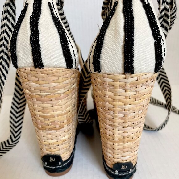 Sam Edelman Trey Beaded Lace-Up Espadrille Wedge Sandals - Picture 5 of 10